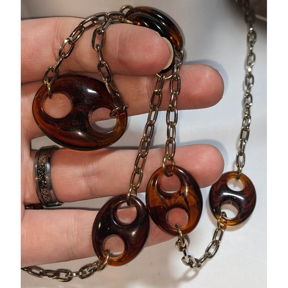 Rachel Abstract Tortoise Shell Necklace - Picture 2 of 5